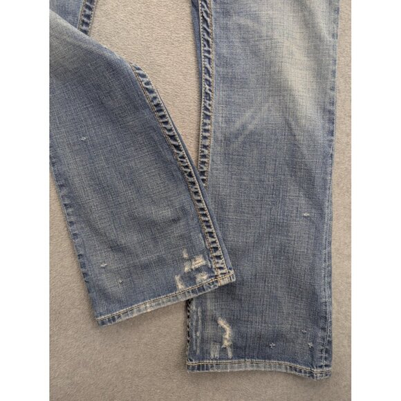 BKE Culture Jeans Womens 30x33.5 Distressed Bootcut Contrast Stitching Pockets - Picture 6 of 16